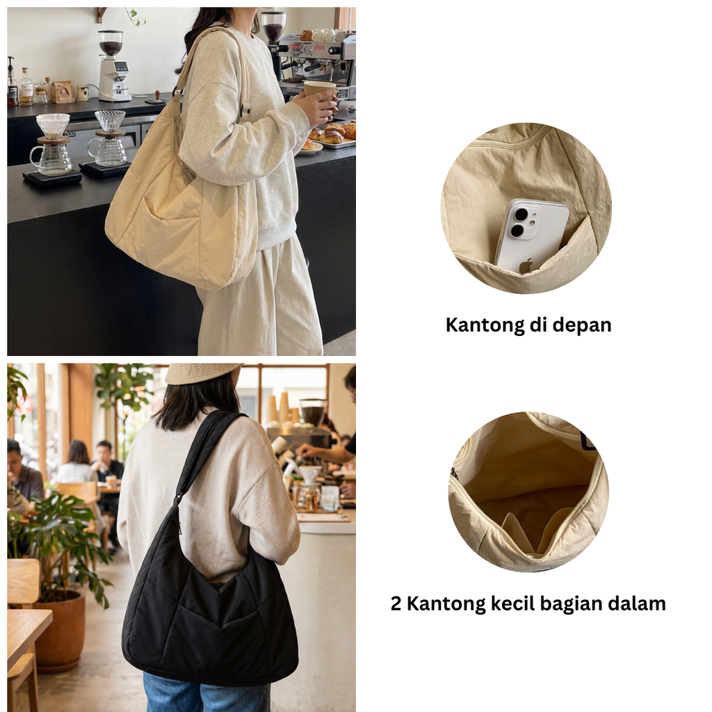 Republic Technology Shoulder Bag Wanita / Tas Bahu Minimalis / Tas Laptop Wanita RTF01