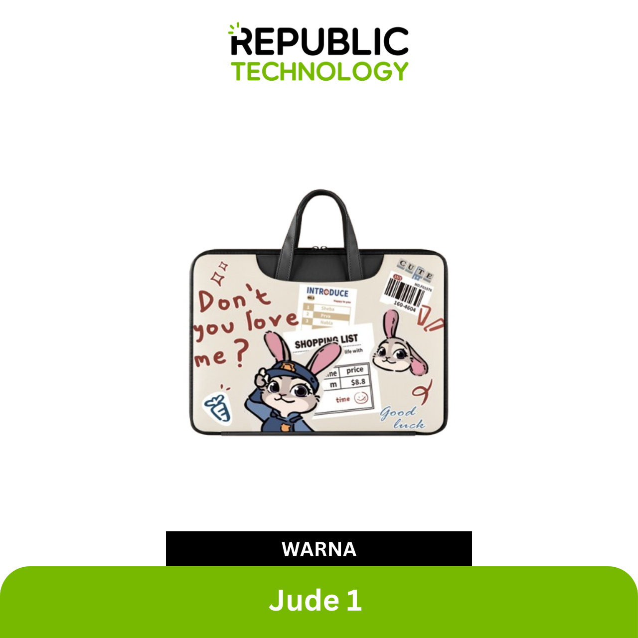 Republic Technology Tas Laptop jinjing Character Zootopia Edition