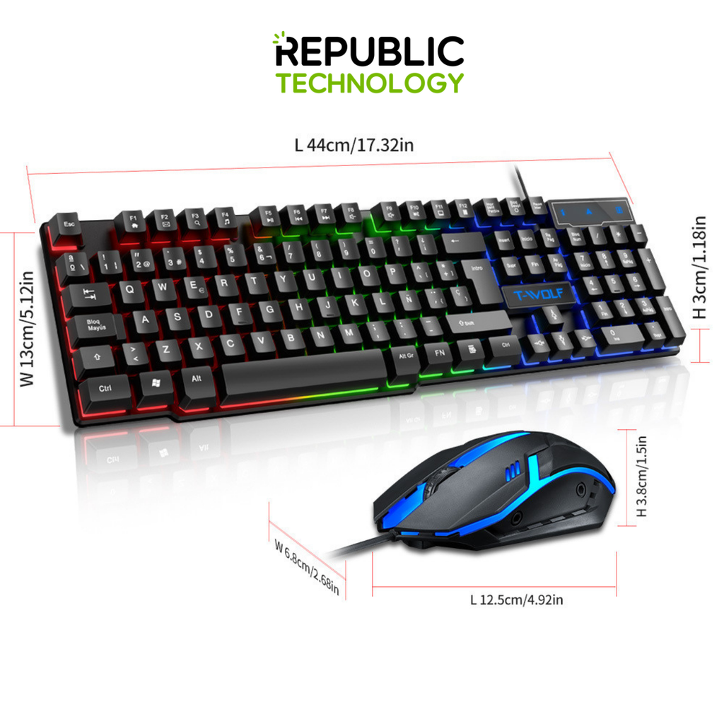 republic Technology T-Wolf TF200 Keyboard dan Mouse Office / Gaming