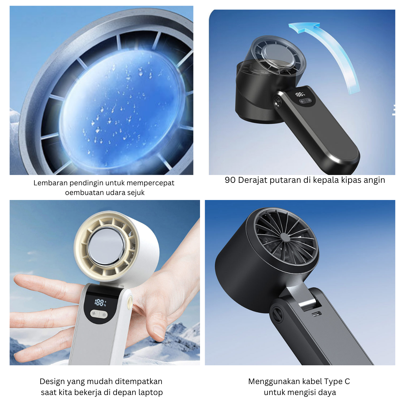 Republic Technology Kipas Angin Portable mini genggam HX-F404