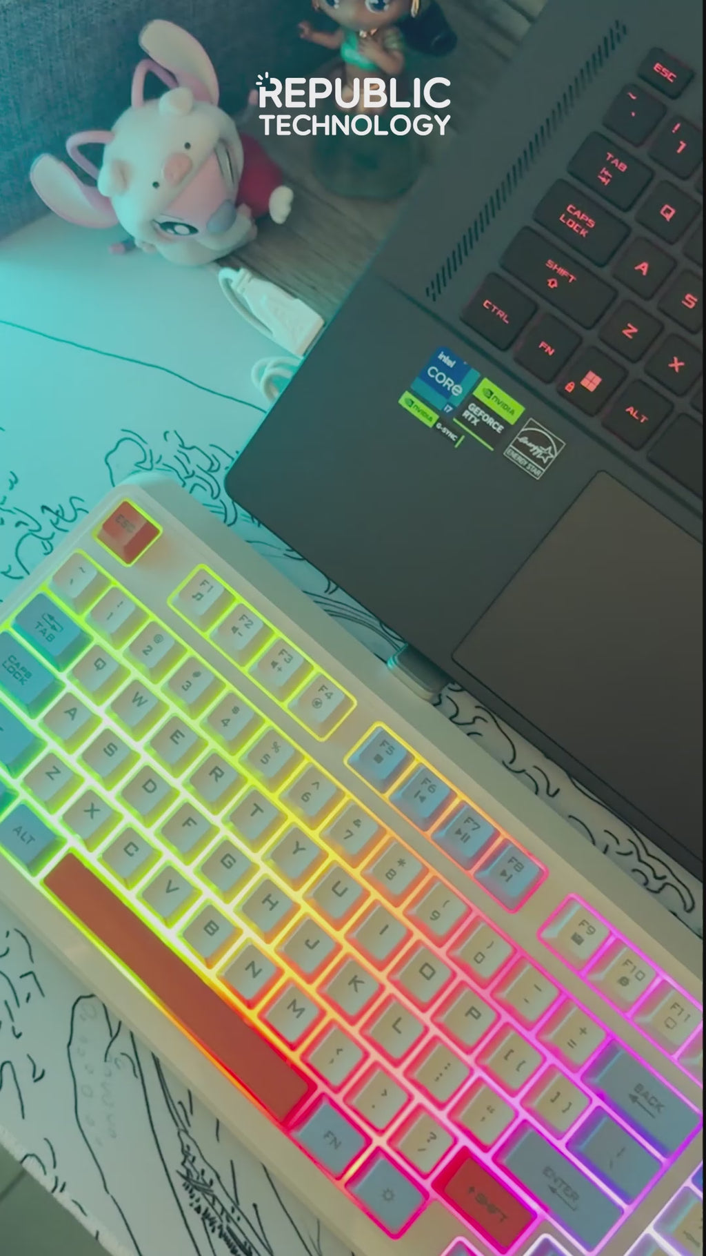 Republic Technology Xunfox K82 Keyboard Gaming RGB with knob volume