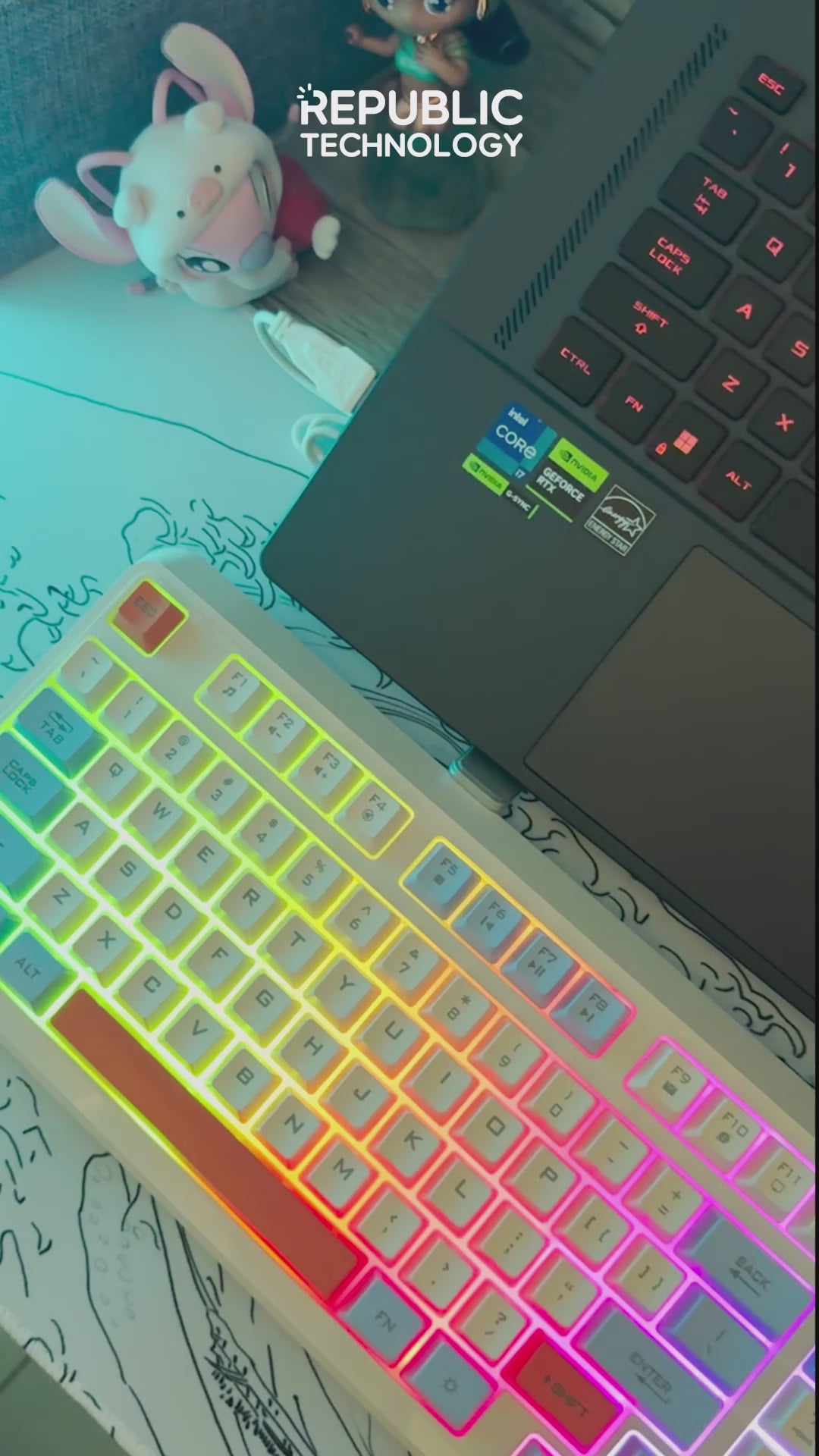 Republic Technology Xunfox K82 Keyboard Gaming RGB with knob volume